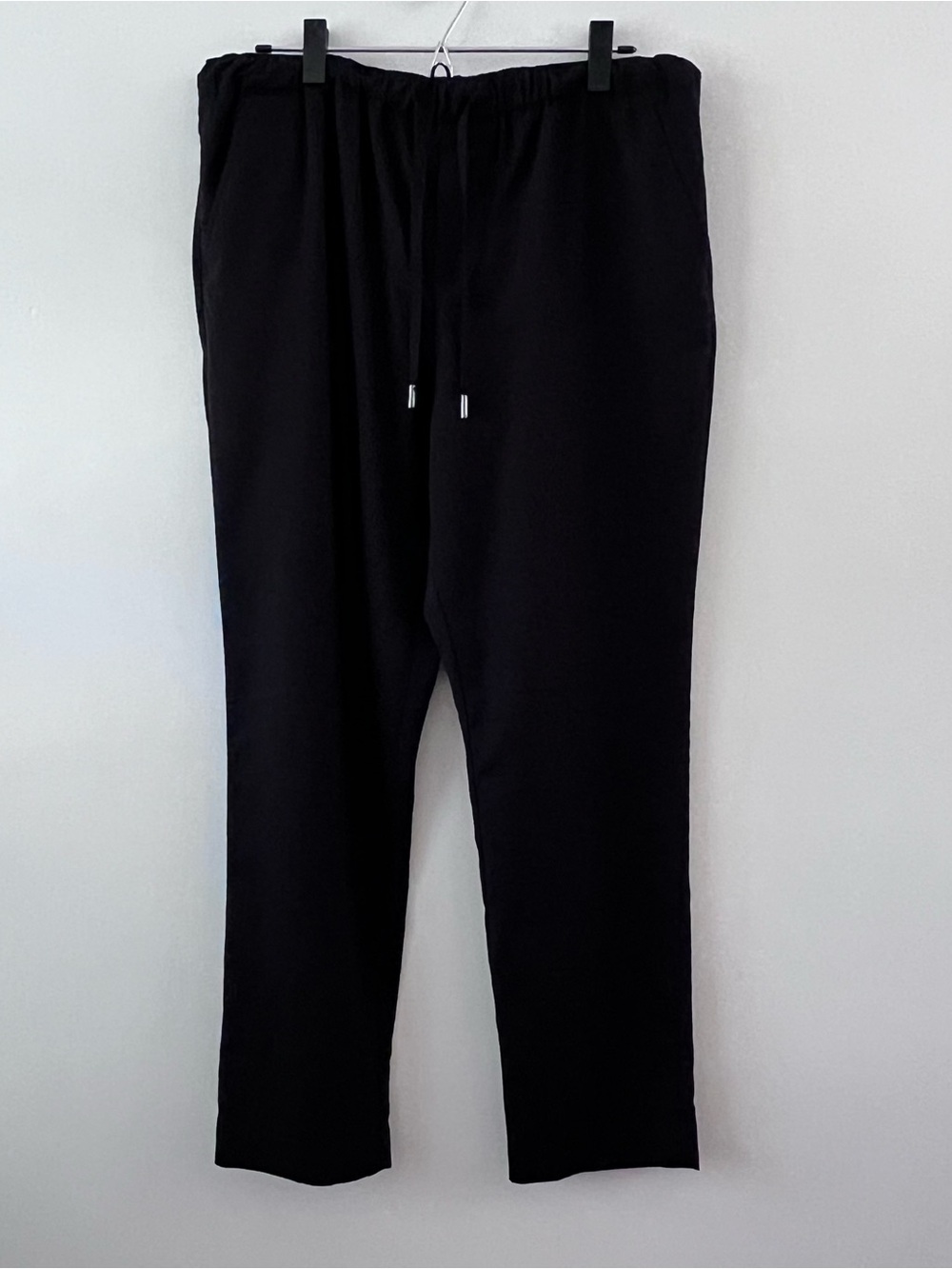 Wildfang Empower Drawstring Elastic Black Pull On Straight Leg Pants L EUC
